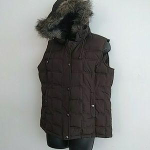 GapWomen'sSize LBrown VestDetachable Faux Fur